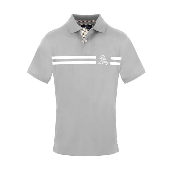 Men's Aquascutum Collared Neck Short Sleeve Polo Shirt in Grey - Image 1