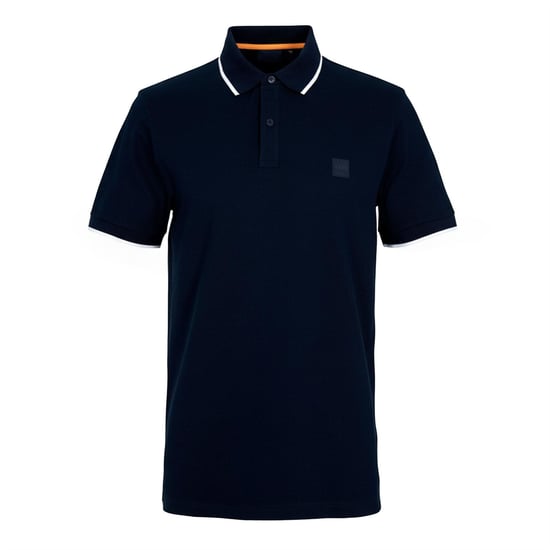 Men's Boss Pique Logo Polo Shirt in Dark Blue - Image 1