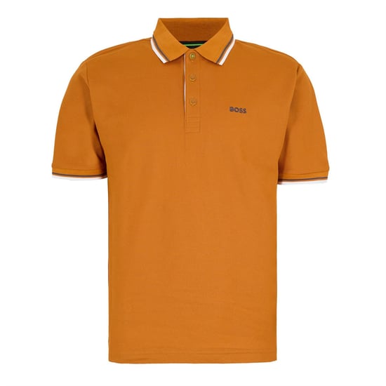 Men's Boss Paddy Short Sleeve Polo Shirt in Dark Yellow - Image 1