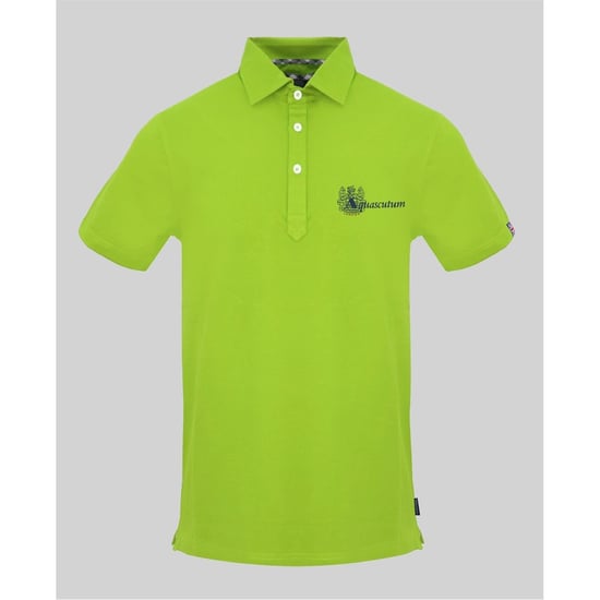Men's Aquascutum Collared Neck Short Sleeve Polo Shirt in Lime - Image 1
