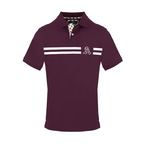 Men's Aquascutum Collared Neck Short Sleeve Polo Shirt in Red - Image 1