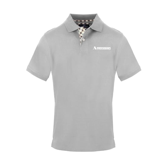 Men's Aquascutum Polo Shirt Collared Neck Short Sleeve in Grey - Image 1