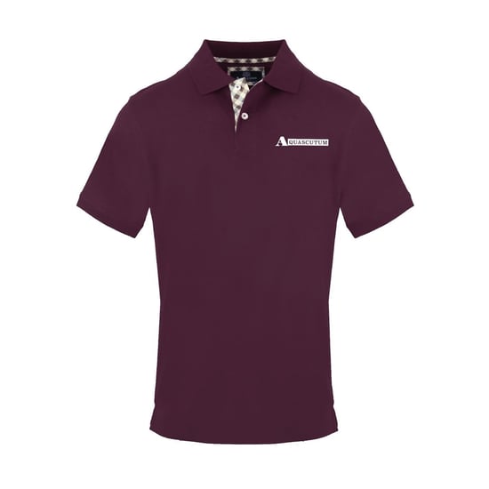 Men's Aquascutum Collared Neck Short Sleeve Polo Shirt in Red - Image 1