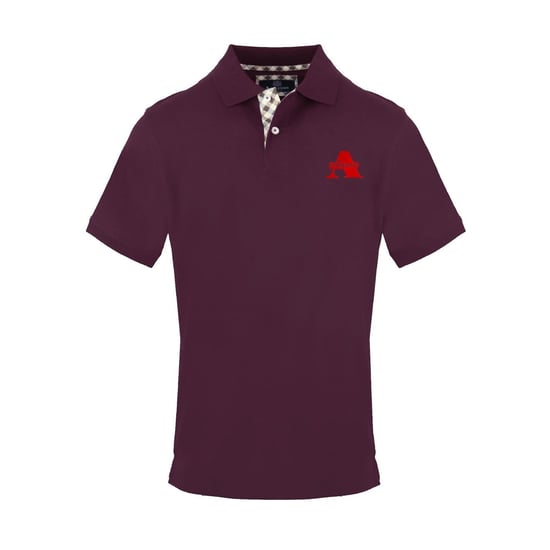 Men's Aquascutum Collared Neck Short Sleeve Polo Shirt in Red - Image 1
