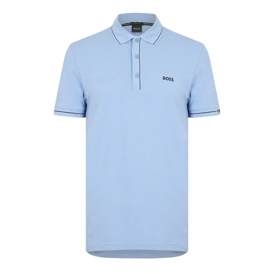 Men's Boss Paule Short Sleeve Polo Shirt in Open Blue - Image 1