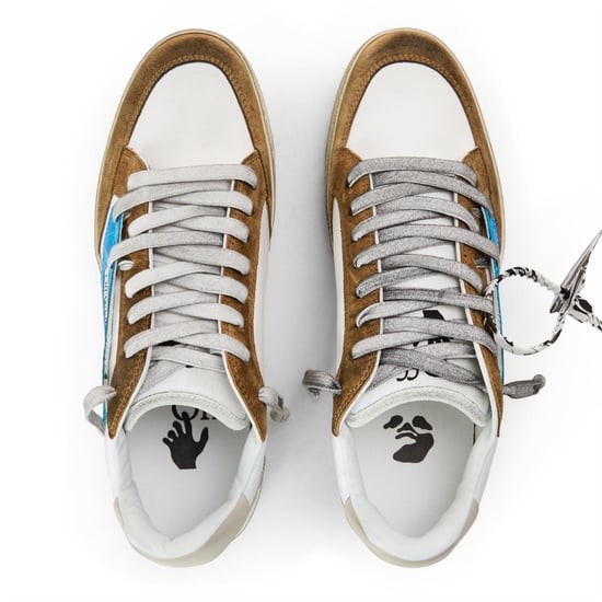 Men's Off White 5.0 Low Top Trainers in White/Blue - Image 4