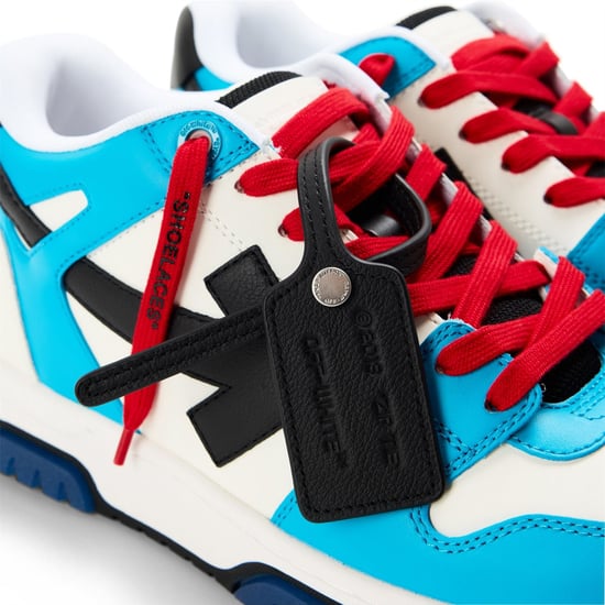 Men's Off White Outofoffice Calf Leather Low Top Trainers in Blue/Black - Image 4