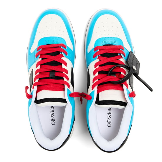 Men's Off White Outofoffice Calf Leather Low Top Trainers in Blue/Black - Image 5
