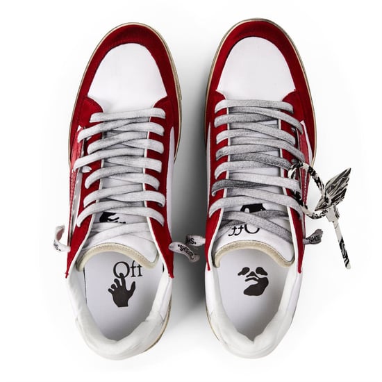 Men's Off White 5.0 Low Top Trainers in Wht/Red/Vintage - Image 4