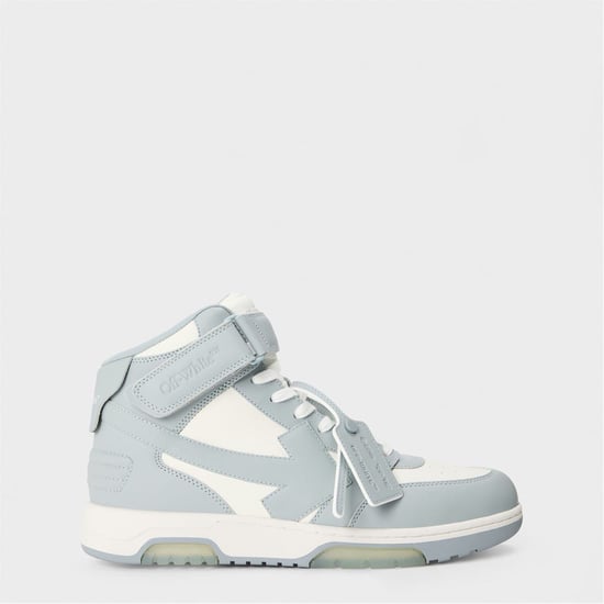 Men's Off White Out Of Office High Top in White/Grey - Image 1