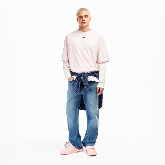 Men's Off White Outofoffice Low Top Trainers in Soft Pink/Ice - Image 6