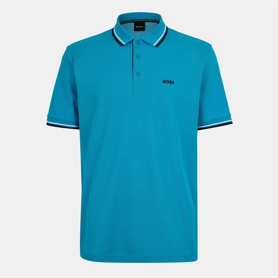 Men's Boss Paddy Short Sleeve Polo Shirt in .Turquoise/Aqua - Image 1
