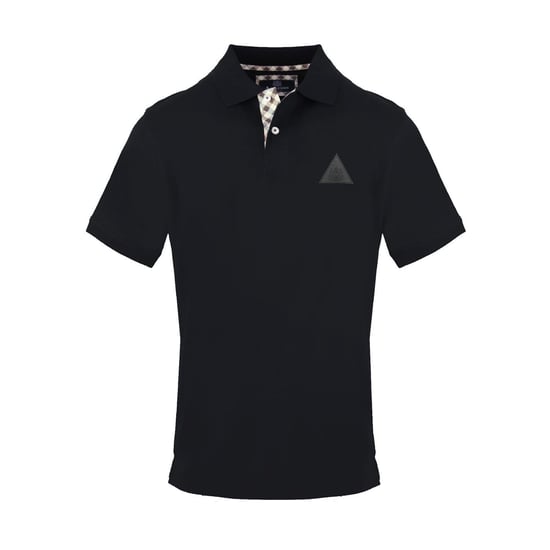 Men's Aquascutum Collared Neck Short Sleeve Polo Shirt in Black - Image 1