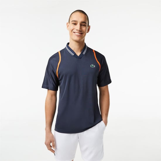 Men's Lacoste Sht Sleeved in Blue Night - Image 2