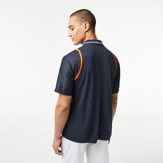 Men's Lacoste Sht Sleeved in Blue Night - Image 4