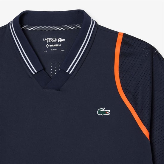 Men's Lacoste Sht Sleeved in Blue Night - Image 5