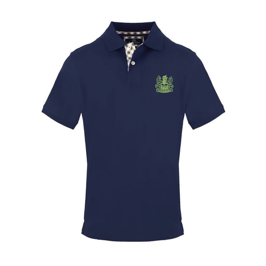 Men's Aquascutum Collared Neck Short Sleeve Polo Shirt in Navy - Image 1