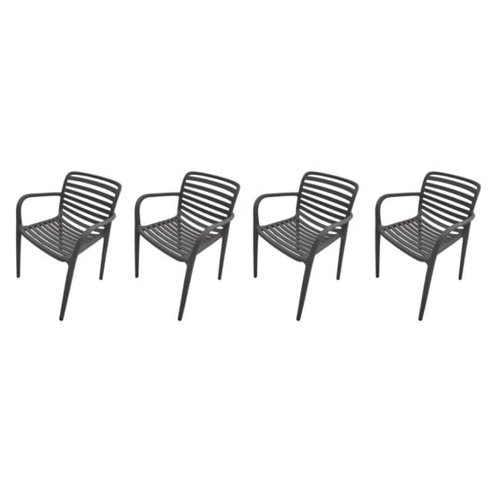 Garden Impressions Nantes tuinstoelen set van 4 antraciet - Image 1