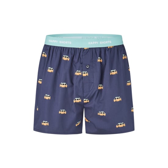 Happy Shorts X heren wijde boxershorts bus print donkerblauw - Image 1