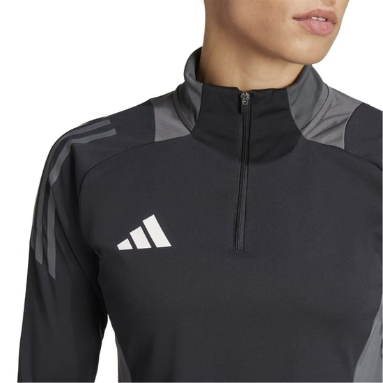 Women's adidas Tiro24 Funnel Neck Raglan Sleeve Athletic Top in Black/Dark Grey - Image 5