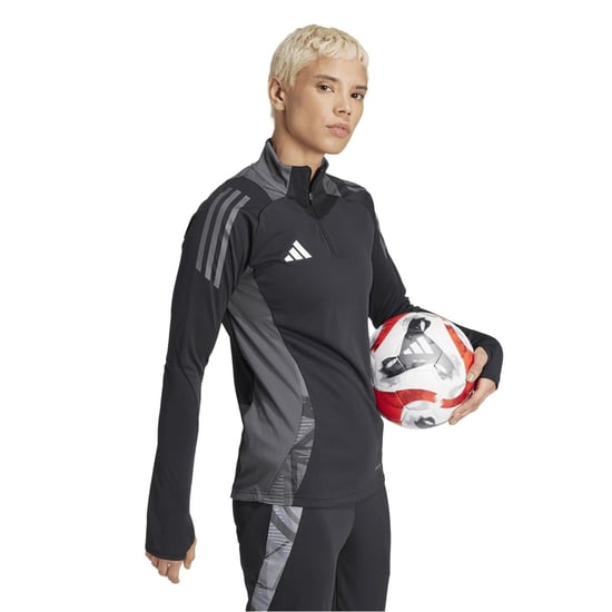 Women's adidas Tiro24 Funnel Neck Raglan Sleeve Athletic Top in Black/Dark Grey - Image 6