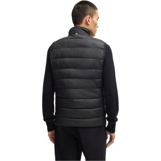 Men's Boss H Cenito Padded Water Repellent Stand Collar Sleeveless Gilet in Black 001 - Image 2