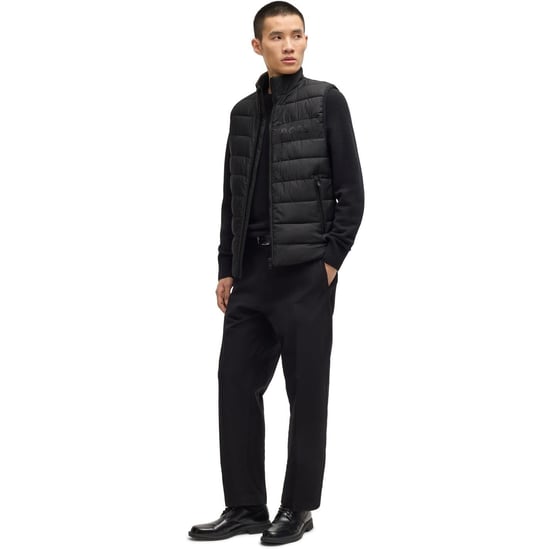 Men's Boss H Cenito Padded Water Repellent Stand Collar Sleeveless Gilet in Black 001 - Image 4