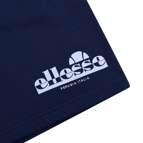 Men's Ellesse Fleece Jogger Shorts in Navy - Image 3