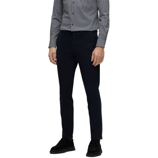 Men's Boss Chino Trousers in Dark Blue - Image 2