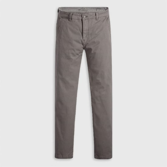 Men's Levis Solid Patterned Slim Chinos with Slant Pockets in Pewter Shady - Image 1