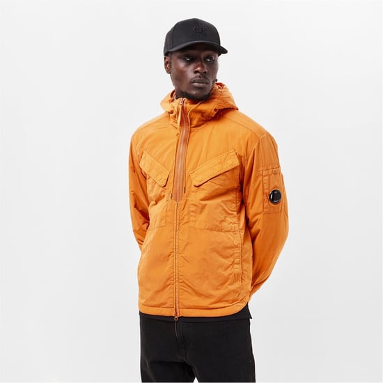 Men's C.P. Company Nylon Padded Overshirt in Russ Orange 434 - Image 3