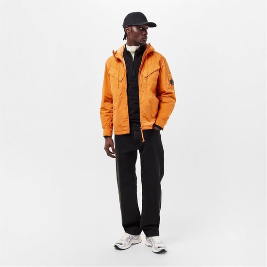 Men's C.P. Company Nylon Padded Overshirt in Russ Orange 434 - Image 6