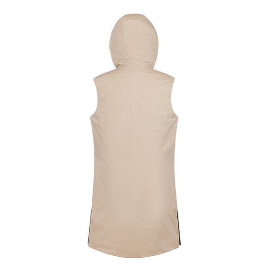 Women's Museum Solid Patterned Hooded Gilet in Brown Rice - Image 2