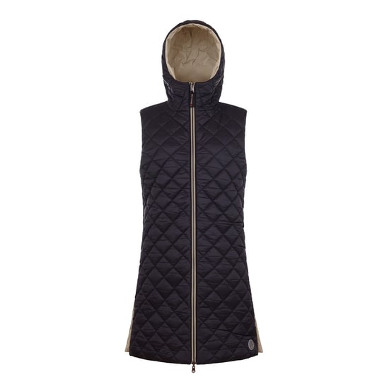 Women's Museum Solid Patterned Hooded Gilet in Brown Rice - Image 5