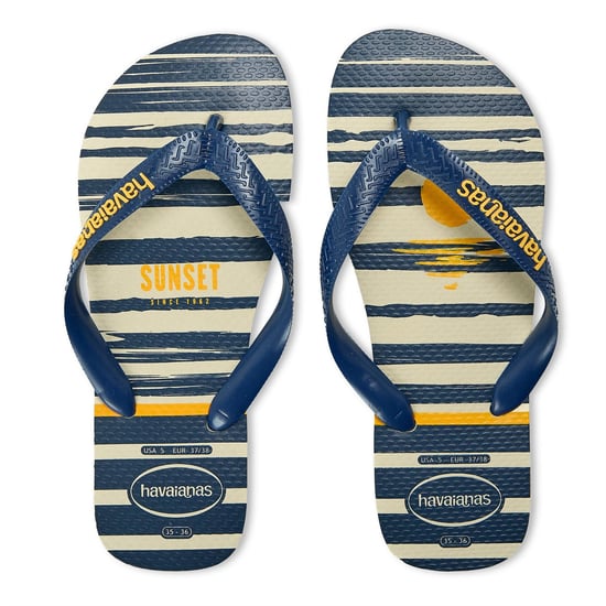 Women's Havaianas Hav. Top Nautical Beige Navy 35 36 Flip Flops in Beige/Navy - Image 4