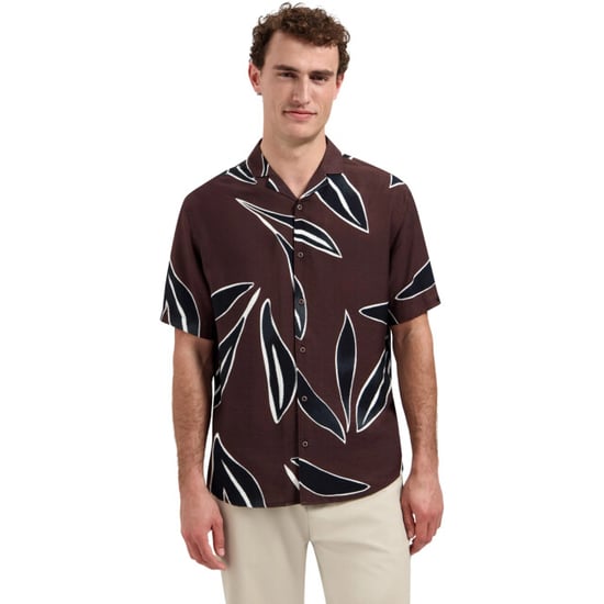 No Excess Shirt short sleeve allover printed dark brown - Image 1