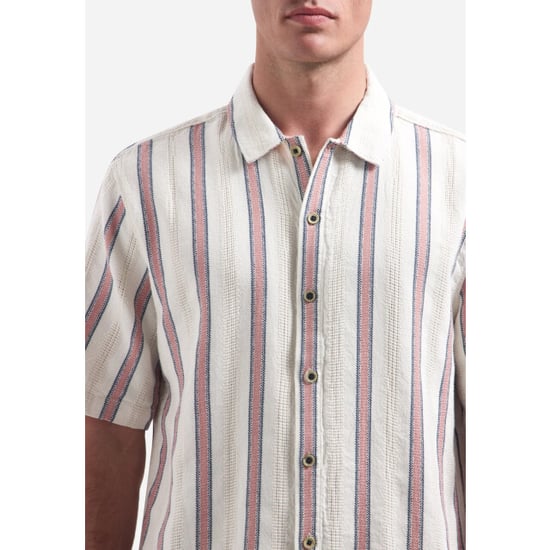 No Excess Shirt short sleeve fancy striped coral - Image 2