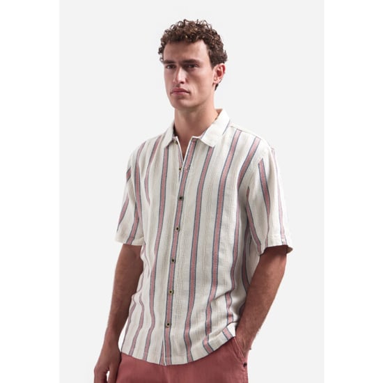 No Excess Shirt short sleeve fancy striped coral - Image 3