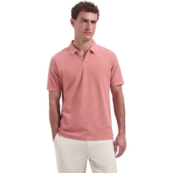 No Excess Polo short sleeve jacquard coral - Image 1