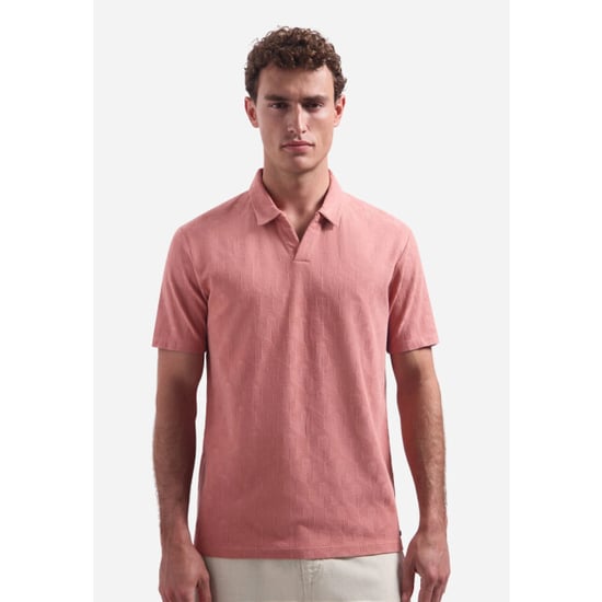 No Excess Polo short sleeve jacquard coral - Image 4