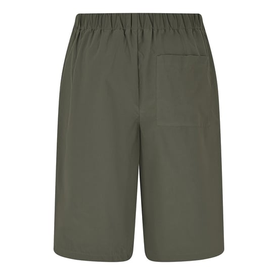 Men's Off White Lettering Casual Shorts in Army Green - Image 2