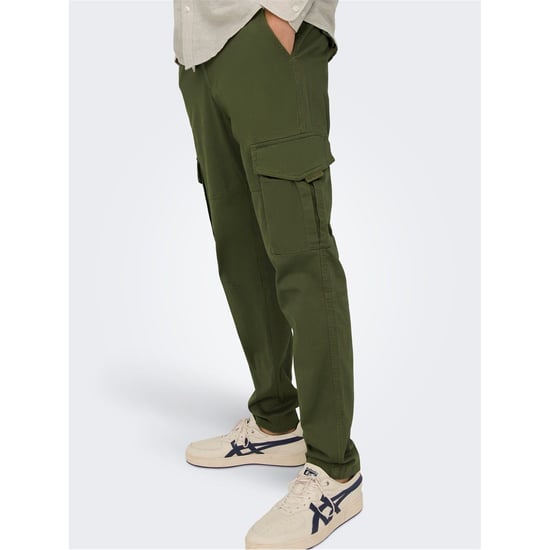 Men's Only and Sons Dean Regular Fit Cargo Pants in Olive Night - Image 5