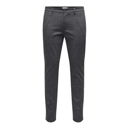 Men's Only Plaid Slim Five Pocket Chinos in Demitasse - Image 1