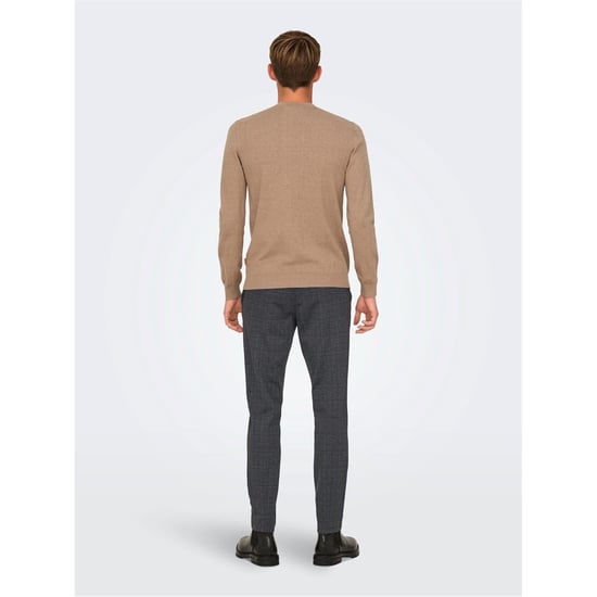 Men's Only Plaid Slim Five Pocket Chinos in Demitasse - Image 4