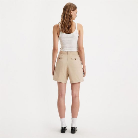 Women's Levis Pleated Trouser Short Deep Lic in Safari - Image 4