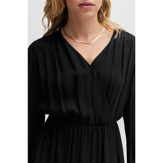 Women's Boss Dagatta V-Neck Midi Wrap Dress in Black - Image 3