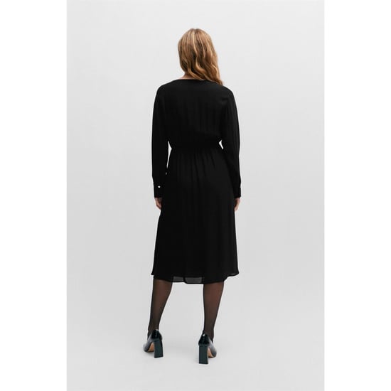 Women's Boss Dagatta V-Neck Midi Wrap Dress in Black - Image 6