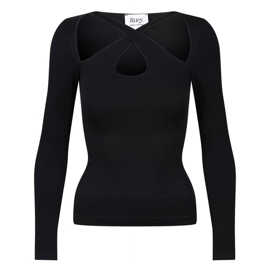 Ladies Essentials Cross Over T Shirt Sculpting Recycled Stretch Fit - Image 1