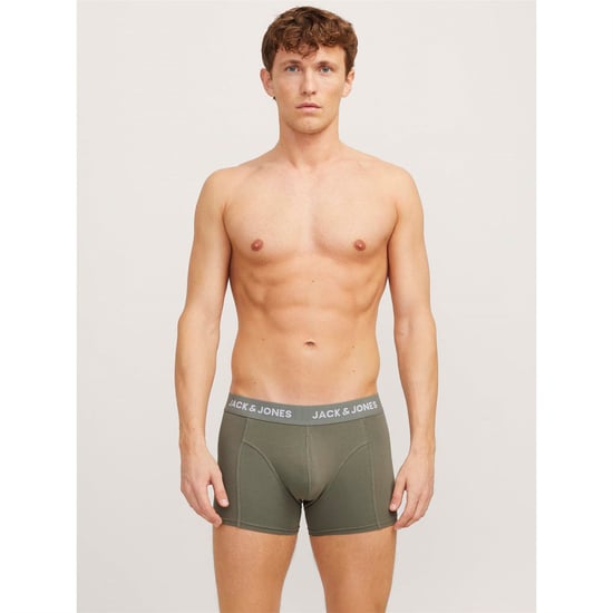 Men's Jack and Jones Solid Trunks 3 in Agave Green - Image 3