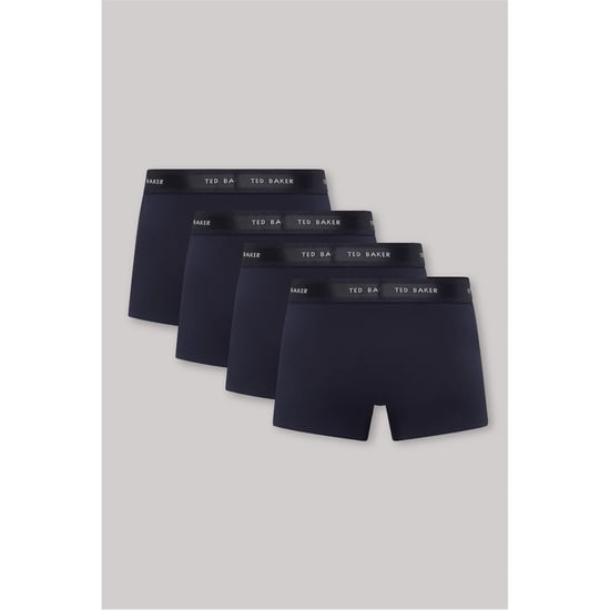 Men's Ted Baker 4 Pack Plain Design Trunk in Navy/Navy - Image 2
